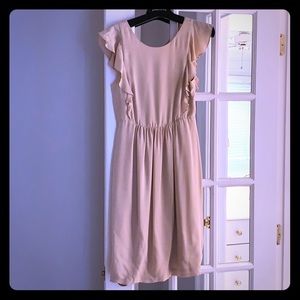 Women’s size 2 Theory ruffled sheath dress in rose